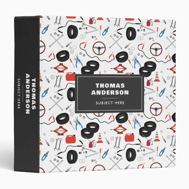 Car Mechanic Automotive Tools Binder (Front/Spine)