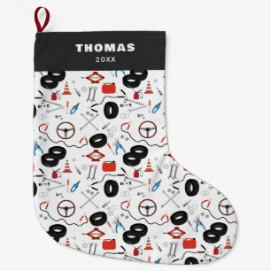 Car Mechanic Automotive Tools Large Christmas Stocking