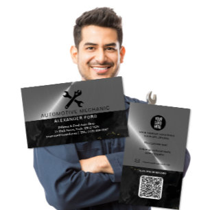 car mechanic copper Metallic Gold shiny steel Business Card