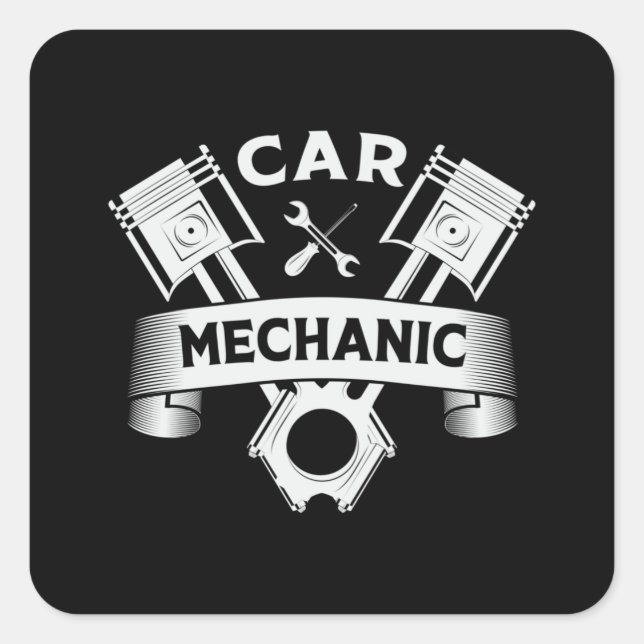 Car Mechanic Engine Mechanics Car Funny Gift Idea Square Sticker (Front)