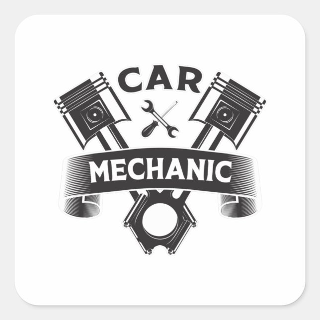 Car Mechanic Engine Mechanics Garage Gift Idea Square Sticker (Front)