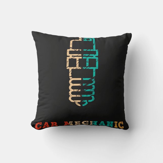 Car Mechanic Ignite | Mechanic Blanket Throw Pillow (Front)