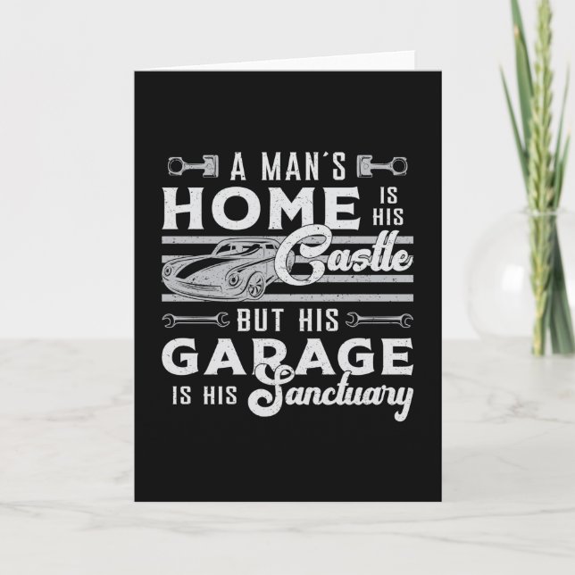 Car Mechanic Mechanics Engine Funny Gift Idea Card (Front)