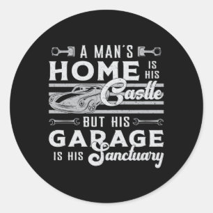 Car Mechanic Mechanics Engine Funny Gift Idea Classic Round Sticker