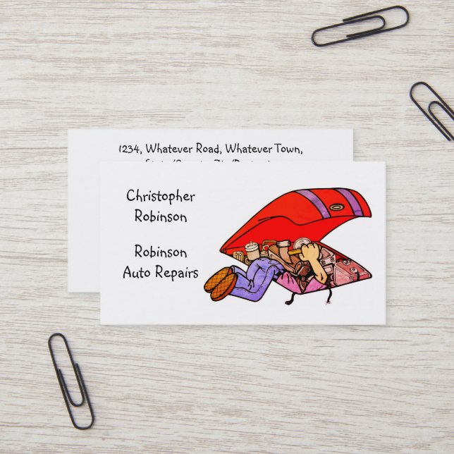Car Mechanics  Business Card (Front/Back In Situ)