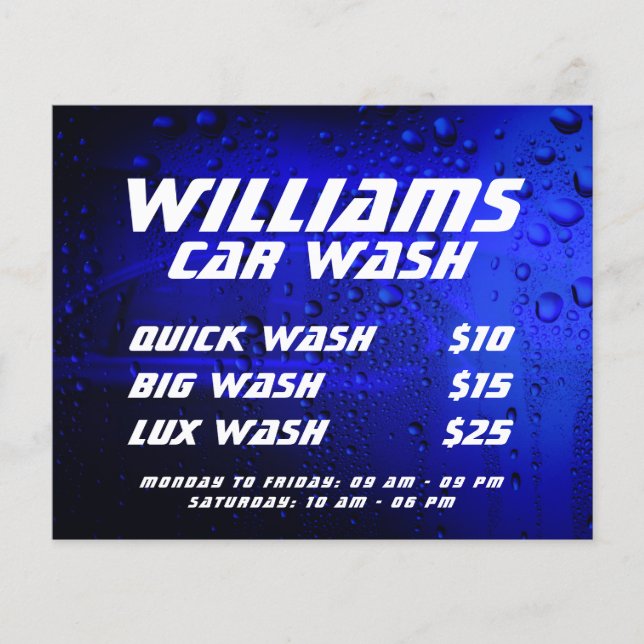Car metallic surface wash drops  flyer (Front)