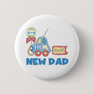 Car New Dad It's a Boy 2 Inch Round Button