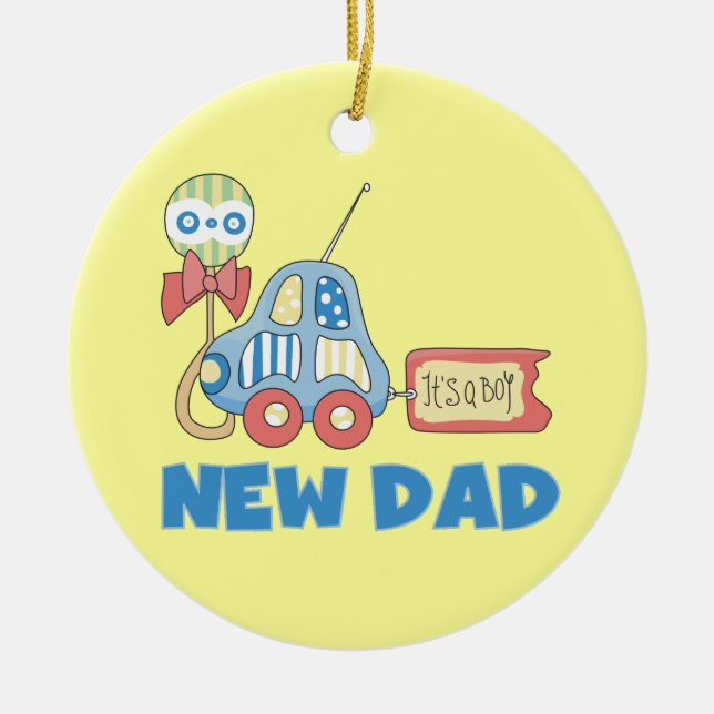 Car New Dad It's a Boy Gifts Ceramic Ornament (Front)