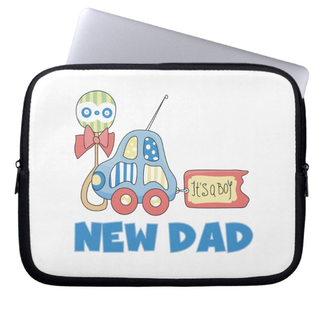 Car New Dad It's a Boy Gifts Laptop Sleeve (Front)
