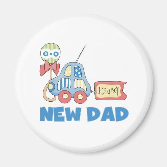 Car New Dad It's a Boy Magnet (Front)