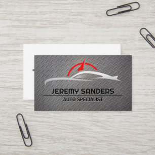 Car Odometer   Steel Background   Auto Business Card