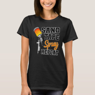 Car Painter Automative Detailing Sand Tape Spray V T-Shirt