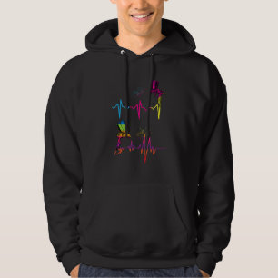 Car Painter Body Painter Spray Gun Heartbeat Ekg Hoodie