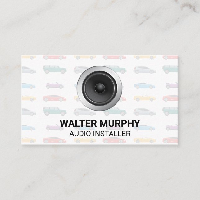 Car Pattern | Audio Speaker Business Card (Front)