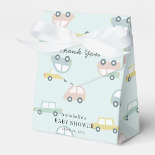 Car Pattern Blue Boy Baby Shower Favor Box