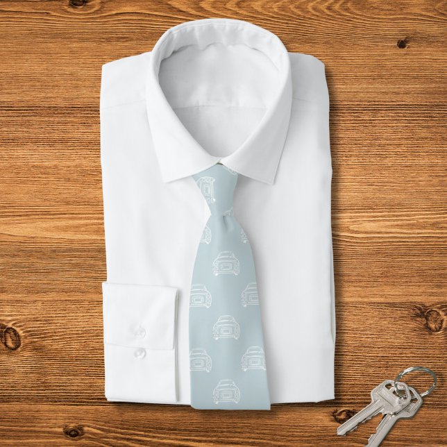 Car Pattern Pale Aqua Figaro Figarations Neck Tie (A fun figgy pattern tie for the Pal Aqua figaro owner)