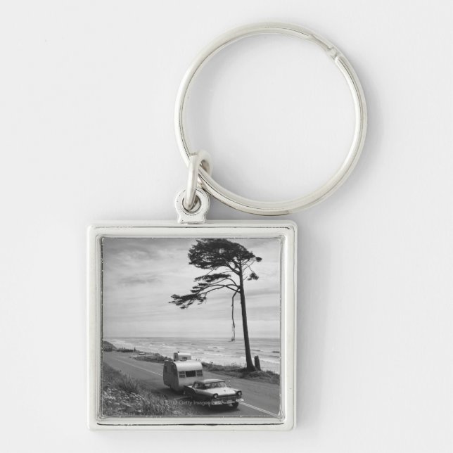 Car Pulling Trailer Keychain (Front)