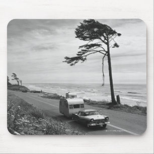Car Pulling Trailer Mouse Pad