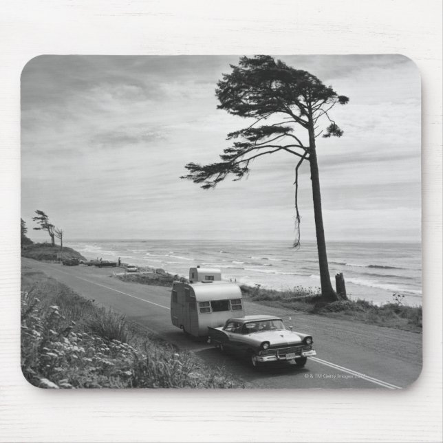 Car Pulling Trailer Mouse Pad (Front)