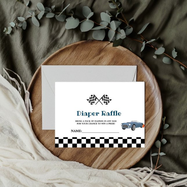 Car Race Baby Shower Diaper Raffle Request Card (Creator Uploaded)