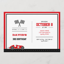 Car Race Birthday Invitation
