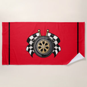 Car Racer beach towel