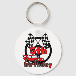 Car Racing 5th Birthday Tshirts and Gifts Keychain