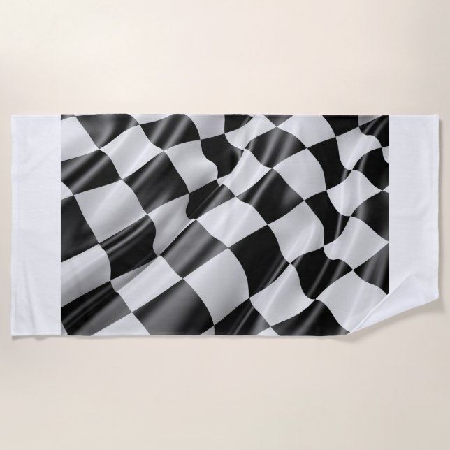 Car racing checkered flag beach towel. beach towel (Front)