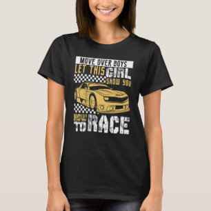 Car Racing Chequered Flag Automobile Female Motor  T-Shirt