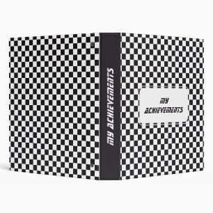 Car Racing / Chess Pattern - black 1 Binder