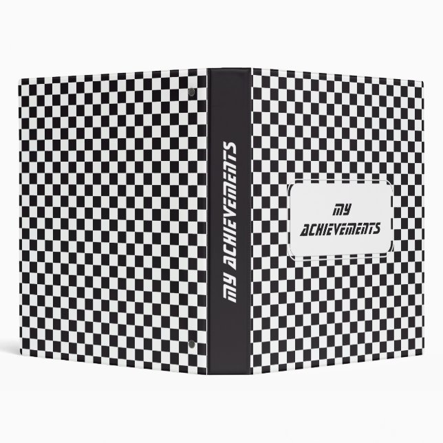 Car Racing / Chess Pattern - black 1 Binder (Background)