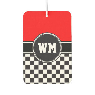 Car Racing / Chess Pattern + your backgr. & ideas Air Freshener