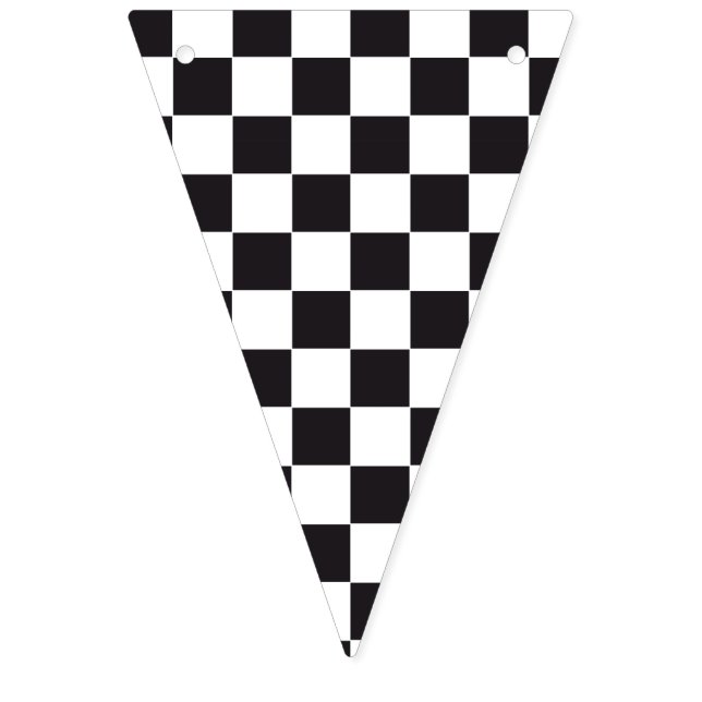 Car Racing / Chess Pattern + your backgr. & ideas Bunting Flags (First Flag)