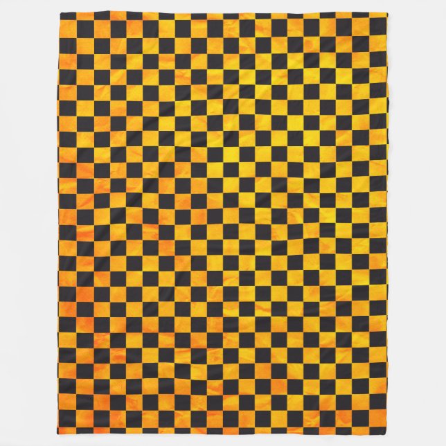 Car Racing / Chess Pattern + your backgr. & ideas Fleece Blanket (Front)