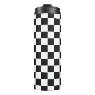 Car Racing / Chess Pattern + your backgr. & ideas Thermal Tumbler