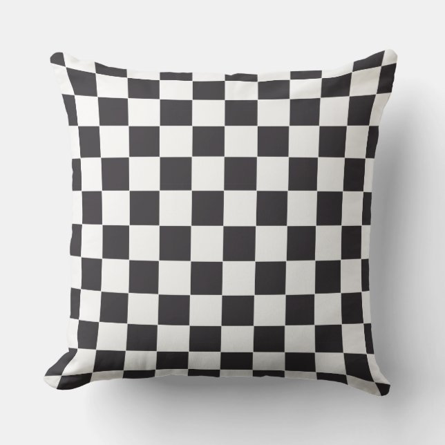 Car Racing / Chess Pattern + your backgr. & ideas Throw Pillow (Front)