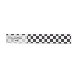 Car Racing / Chess Pattern + your backgr. & ideas Wraparound Address Label