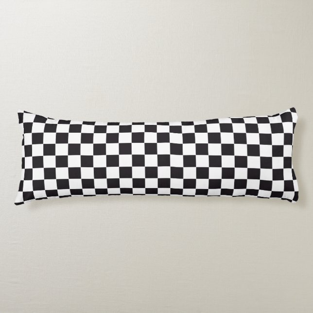 Car Racing / Chess Pattern + your backgr. & text Body Pillow (Front)