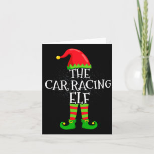 Car Racing Elf Family Matching Christmas Group  Card