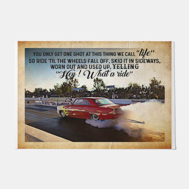 Car Racing Mat - Personalized Welcome Mat  (Front)
