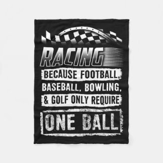 Car Racing Shirt Funny Racing One Ball Race Drag Fleece Blanket