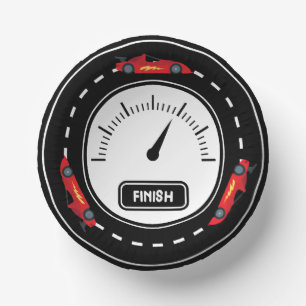 Car Racing Track Birthday Paper Plate