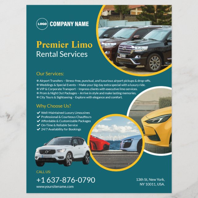 Car Rental Services Custom Flyer (Front)