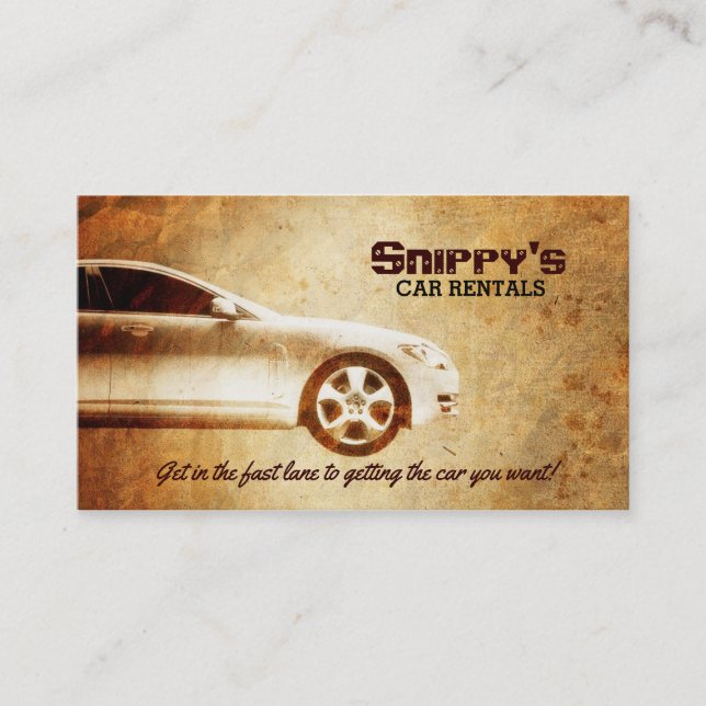 Car Rentals Business Cards (Front)