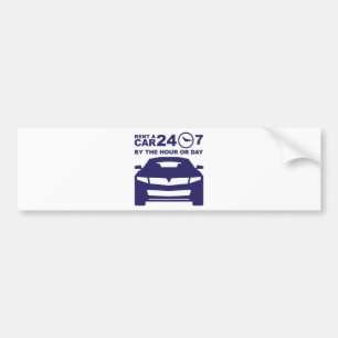 Car rentals by the hour or day 24-7 bumper sticker
