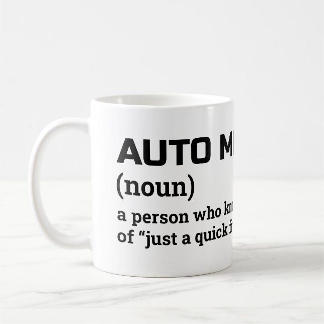 Car Repair Expert – Auto Mechanic Definition Mug (Left)