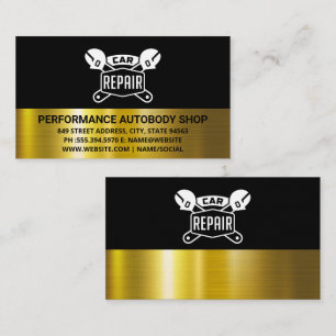 Car Repair Logo Wrenches Auto Shop Business Card