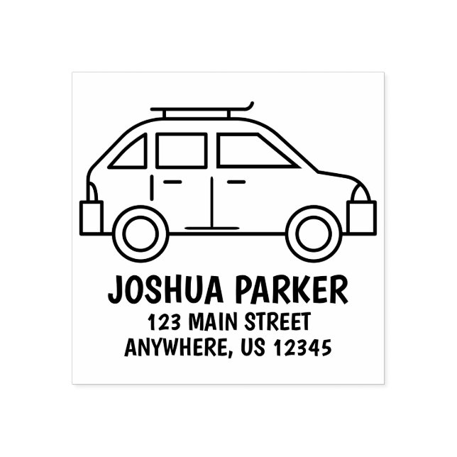 Car Return Address Personalized Rubber Stamp (Imprint)