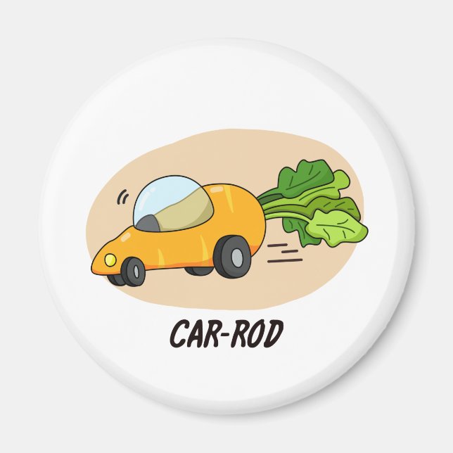 Car-rod Funny Carrot Pun  Magnet (Front)
