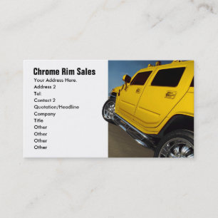 Car Sales, Rim Sales Business Card